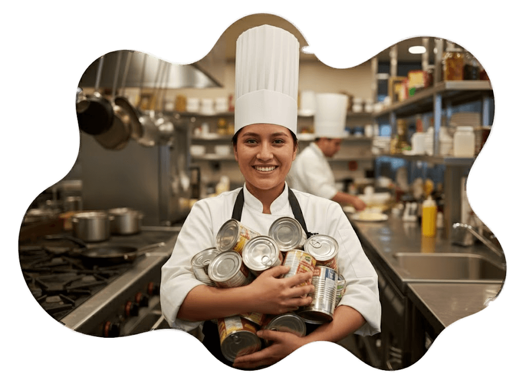 Chef con productos por caducar